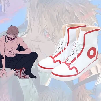 10 adet / grup Anime Testere Adam Denji Ayakkabı Cosplay Çizmeler Yetişkin Cadılar Bayramı Partisi Kostüm Aksesuarları