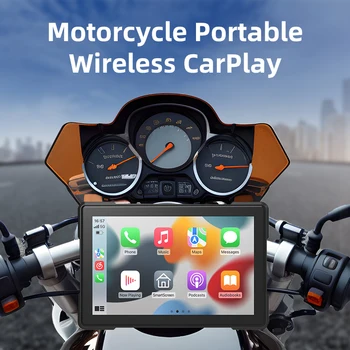 5 İnç Motosiklet CarPlay Kablosuz Apple ve Android Otopilot IPS Parlak IP67 Su Geçirmez Ekran Bluetooth Çağrı