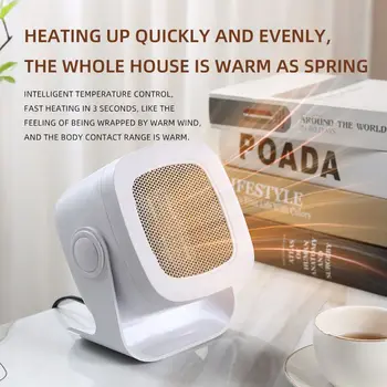 800W elektrikli ısıtıcı ev yatak odası için taşınabilir sessiz ısıtıcı Küçük Masaüstü PTC seramik Düşük Tüketim ısıtıcılar
