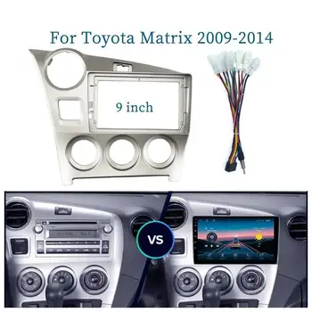 9 İnç Araba Çerçeve Fasya Adaptörü Android Radyo Dash Montaj Paneli Kiti Toyota Matrix 2 2009-2014 İçin