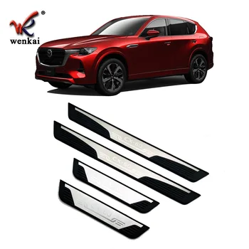 araba aksesuarları Mazda Cx-60 2023 Kapı Eşik pedalı sürtme plakası Paslanmaz Çelik Koruma Koruyucu Araba Styling Sticker