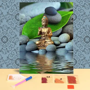 Buda DIY 5D Tam Elmas Boyama Elmas Mozaik Elmas Nakış Komple Kiti noel hediyesi Ev Dekor El Sanatları