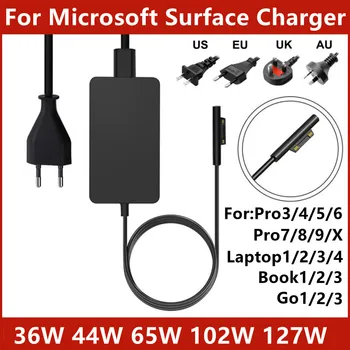 Microsoft Surface Pro4 için 44W 65W 102W Güç Adaptörü/5/6/7/8/9 Dizüstü Bilgisayar1/2/3/4 Kitap1'e Git/2/3 1625 1800 1706 1796 1798 1932 Şarj cihazı