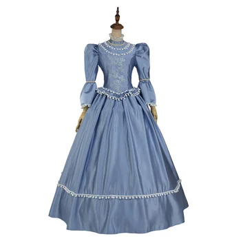 Ortaçağ Açık Mavi Rönesans Rokoko Belle Marie Antoinette Elbise Sallon Kız Gotik Victorian Balo Tiyatro Giyim