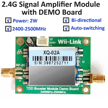 XQ-02A 2.4 G güç amplifikatörü 2W Çift yönlü Sinyal Amplifikasyon Modülü Çift yönlü Otomatik anahtar TDD Güçlendirici DEMO Kurulu