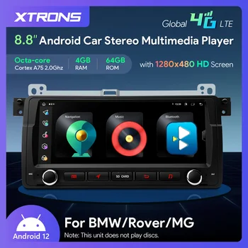 XTRONS 8.8 ' Araba Radyo Android 12 Araba Stereo Multimedya Oynatıcı için BMW E46 Rover 75 MG ZT ile CarAutoPlay AA AKM DSP Küresel 4G