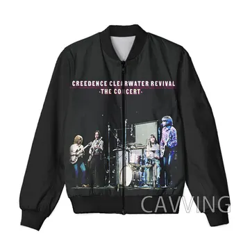 Yeni Moda Kadın / erkek 3D Baskı Creedence Clearwater Revival Bant Fermuar Bombacı Ceketler Erkek Palto Erkek Ceket fermuarlı ceketler