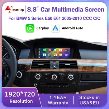 Kablosuz CarPlay Android Oto Araba Multimedya Dokunmatik Ekran BMW 5 Serisi İçin E60 E61 CCC/CIC 2005-2010 Monitör Radyo Çalar